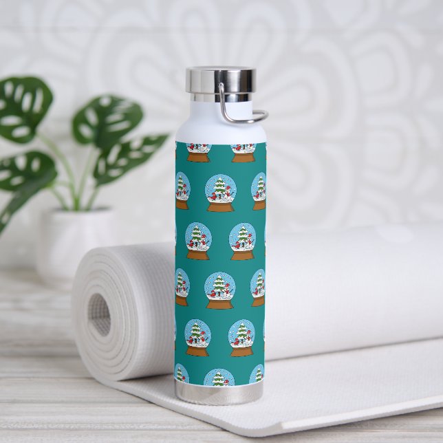 Snow Globe with Cardinal Snowman and Pine Tree Water Bottle (Yoga)
