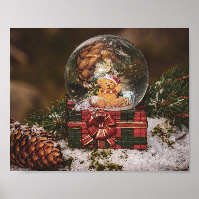 Snow globe with cute Bear Poster (Front)