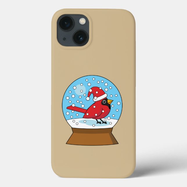 Snow Globe with Cute Red Cardinal Case-Mate iPhone Case (Back)