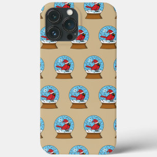 Snow Globe with Cute Red Cardinal iPhone 13 Pro Max Case