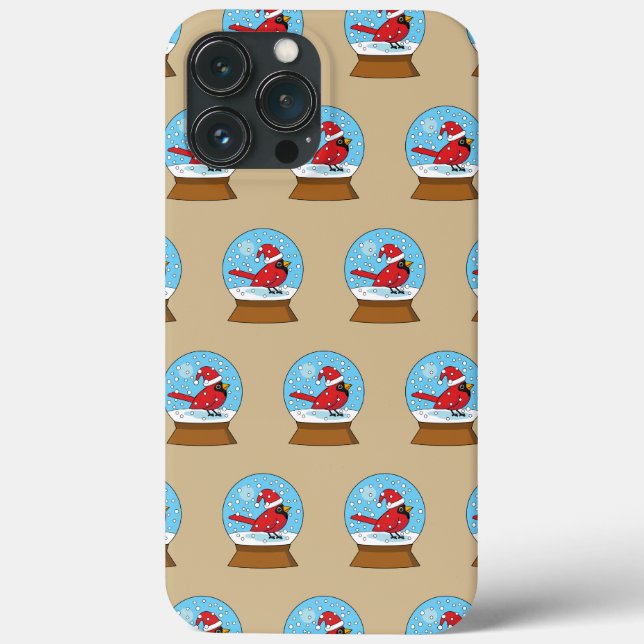 Snow Globe with Cute Red Cardinal Case-Mate iPhone Case (Back)