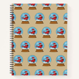 Snow Globe with Cute Red Cardinal Notebook