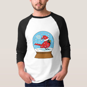 Snow Globe with Cute Red Cardinal T-Shirt