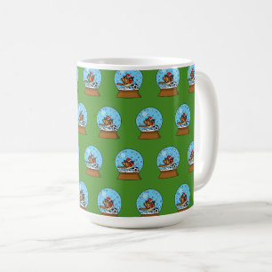 Snow Globe with Cute Sparrow Playing Soccer Coffee Mug