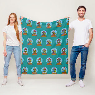 Snow Globe with Santa Claus Owl Fleece Blanket