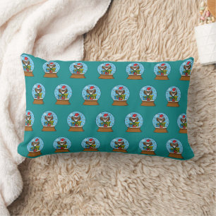 Snow Globe with Santa Claus Owl Lumbar Cushion