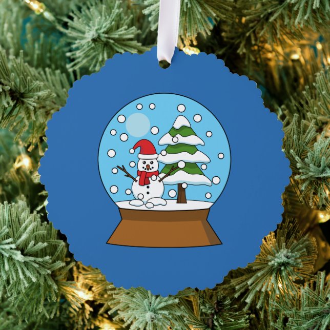 Snow Globe with Snowman and Pine Tree Decoration Card (Insitu (Tree))