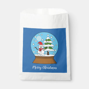 Snow Globe with Snowman and Pine Tree Favour Bag