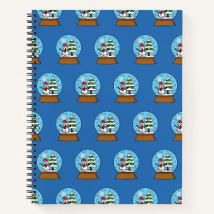 Snow Globe with Snowman and Pine Tree Notebook