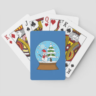 Snow Globe with Snowman and Pine Tree Playing Cards