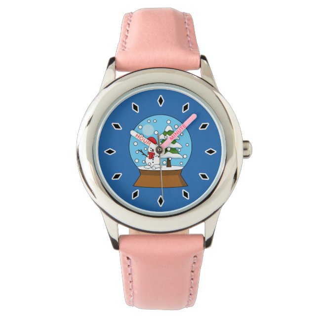 Snow Globe with Snowman and Pine Tree Watch (Front)