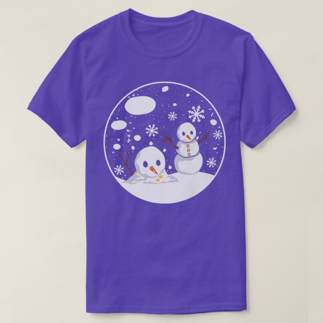 Snow Globe With Snowman Funny Pregnancy Reveal Mot T-Shirt (Design Front)