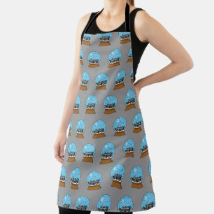 Snow Globe with Three Gnome Owls Apron
