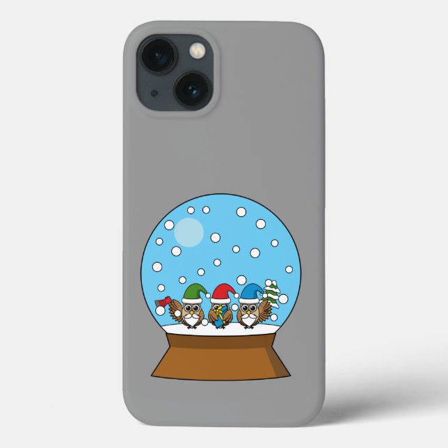 Snow Globe with Three Gnome Owls Case-Mate iPhone Case (Back)