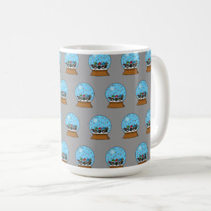 Snow Globe with Three Gnome Owls Coffee Mug