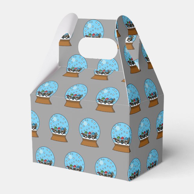 Snow Globe with Three Gnome Owls Favour Box (Front Side)