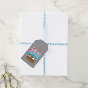 Snow Globe with Three Gnome Owls Gift Tags
