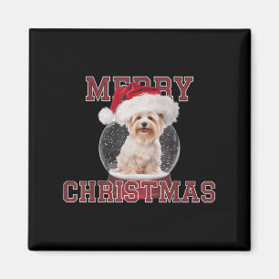 Snow Globe Xmas Maltese Dog Christmas  Magnet