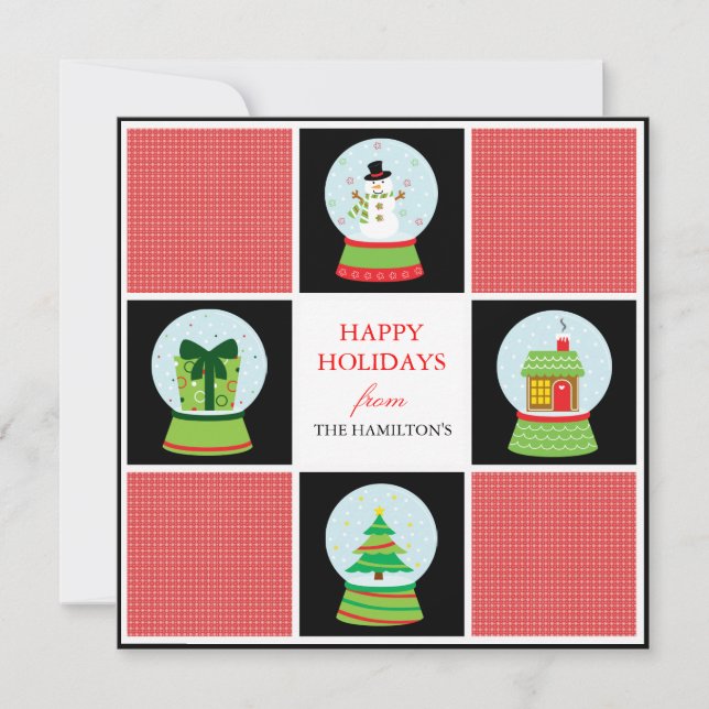 Snow Globes Holiday Cards (Front)