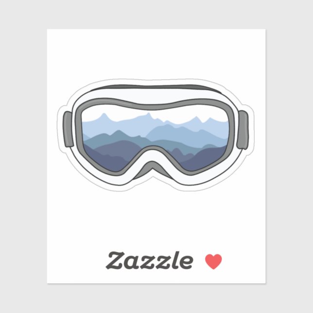 Snow Goggles with View of Mountain Range (Sheet)