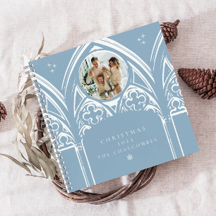 Snow Gothic Castle Winter Blue Christmas Planner Notebook