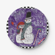 Snow Greetings Paper Plate