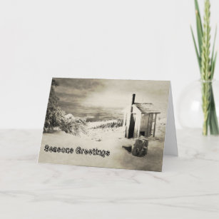 Snow Hager Mountain Lookout Outhouse Happy Holiday Card