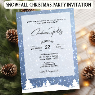 Snow Hillside Christmas Holiday Party Invitation