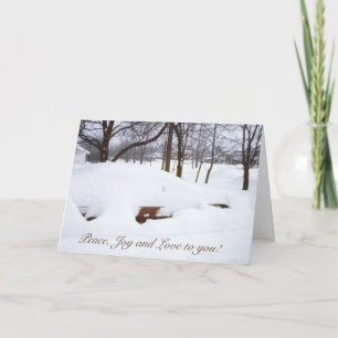 Snow Humour Christmas Vintage Car Covered Snowstor Holiday Card