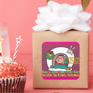 Snow Hut(Japanese 'Kamakura') Square Sticker