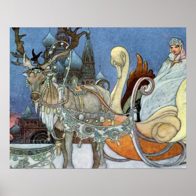 Snow Ice Queen Russian Princess Reindeer Poster (Front)
