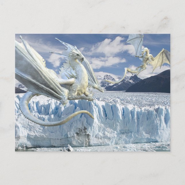 Snow Ice White Dragon Glacier Postcard (Front)