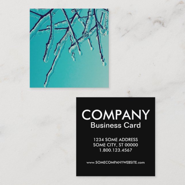 snow icicles square business card (Front/Back)