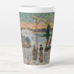 Snow in April by Maurice Prendergast, Vintage Art Latte Mug