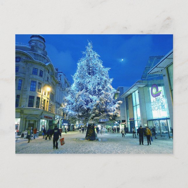 Snow in Cardiff Postcard (Front)