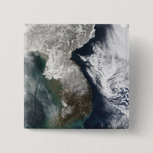 Snow in Korea 15 Cm Square Badge (Front)