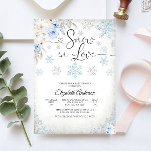 Snow in Love Baby Shower Invitation