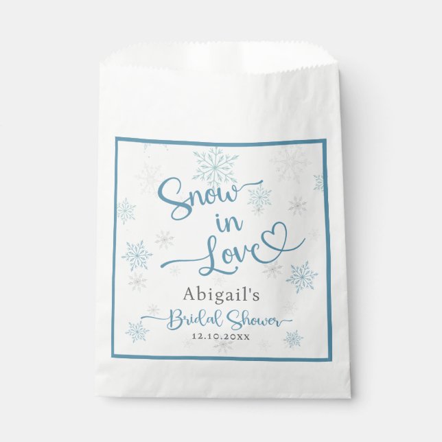 SNOW IN LOVE BRIDAL SHOWER FAVOUR BAG (Front)