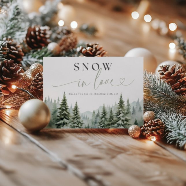 Snow in Love Bridal Shower Folded Thank You Card (Creator Uploaded)