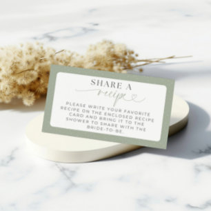 Snow In Love Bridal Shower Recipe Request Card