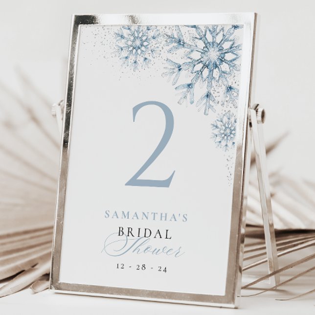 Snow in Love Bridal Shower Table Number (Creator Uploaded)