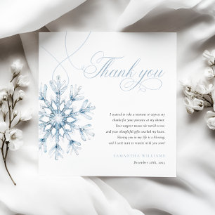 Snow in Love Bridal Shower Thank You Card