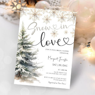 Snow in Love Bridal Shower Winter Snowflakes Invitation