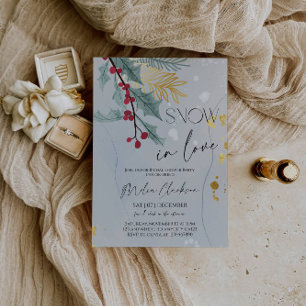 Snow in Love Christmas Bridal Shower Party Invitation