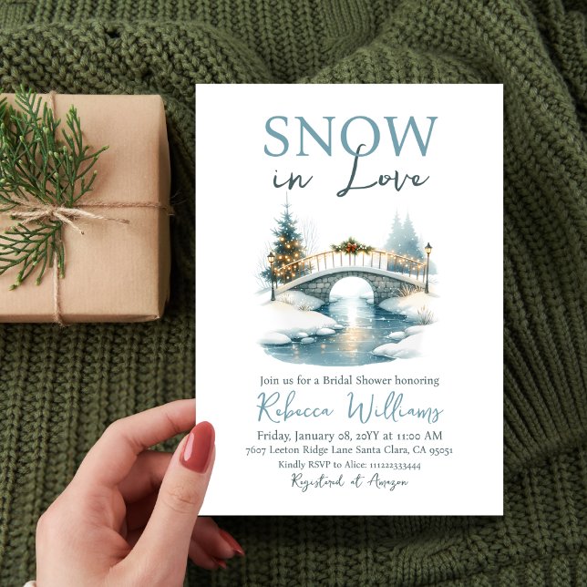 Snow in Love Christmas Winter Bridal Shower Invitation (Creator Uploaded)