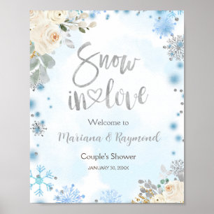 Snow in Love Couple's Shower Welcome Sign
