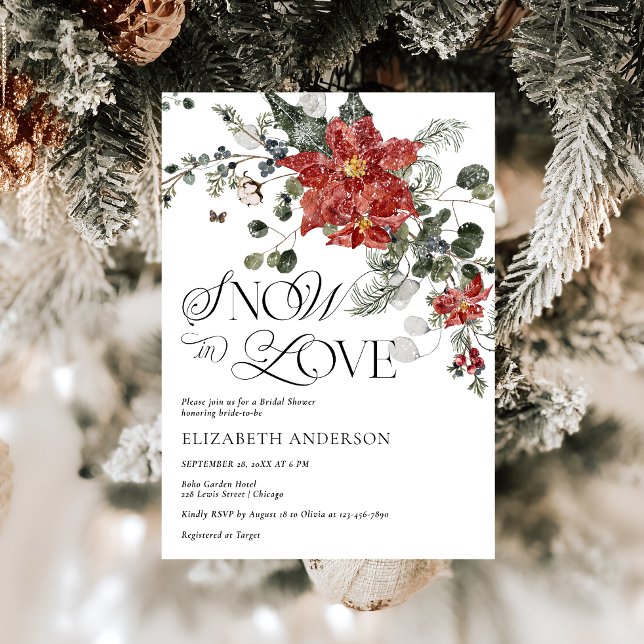 Snow In Love Evergreen Bridal Shower Invitation (Creator Uploaded)