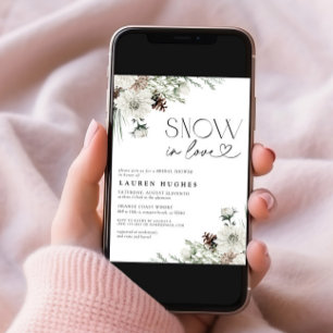 Snow in Love Evergreen Bridal Shower invitation
