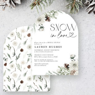 Snow in Love Evergreen Bridal Shower invitation