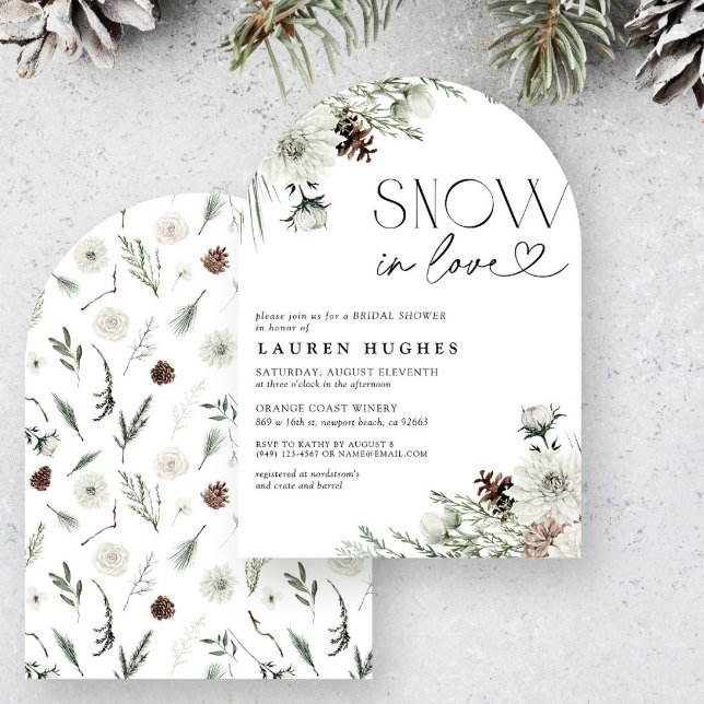 Snow in Love Evergreen Bridal Shower invitation (Creator Uploaded)